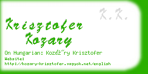 krisztofer kozary business card